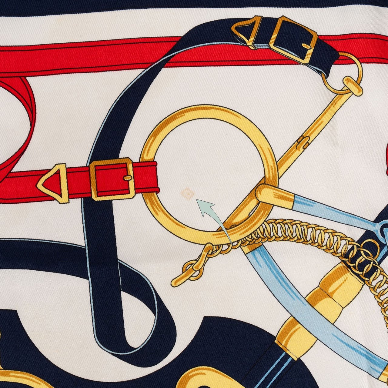 Hermès Eperon d'Or Silk Carre 90 Scarf Tuch Blauw