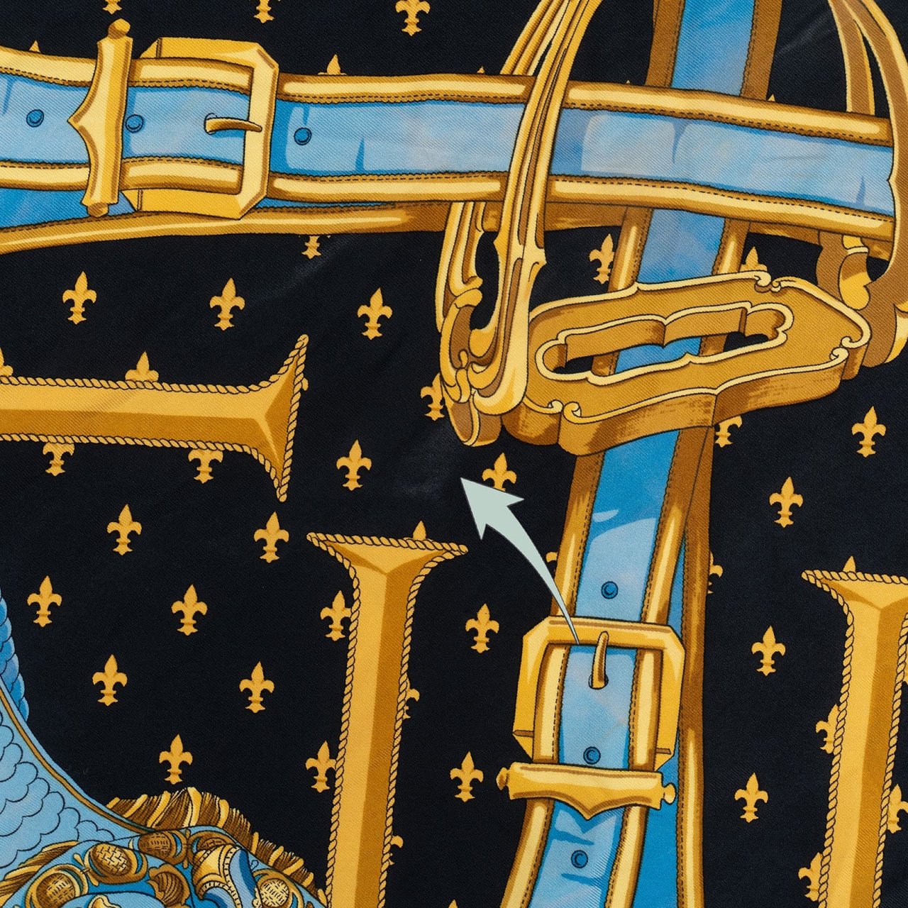 Hermès Selles à Housse Silk 90 Scarf Tuch Zwart