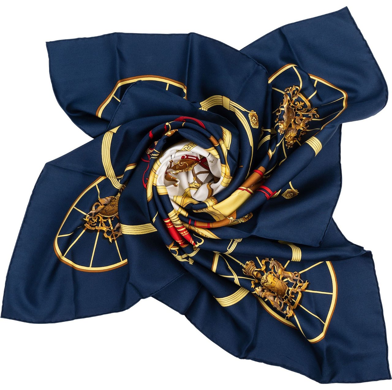 Hermès Springs Silk 90 Scarf Tuch Blauw