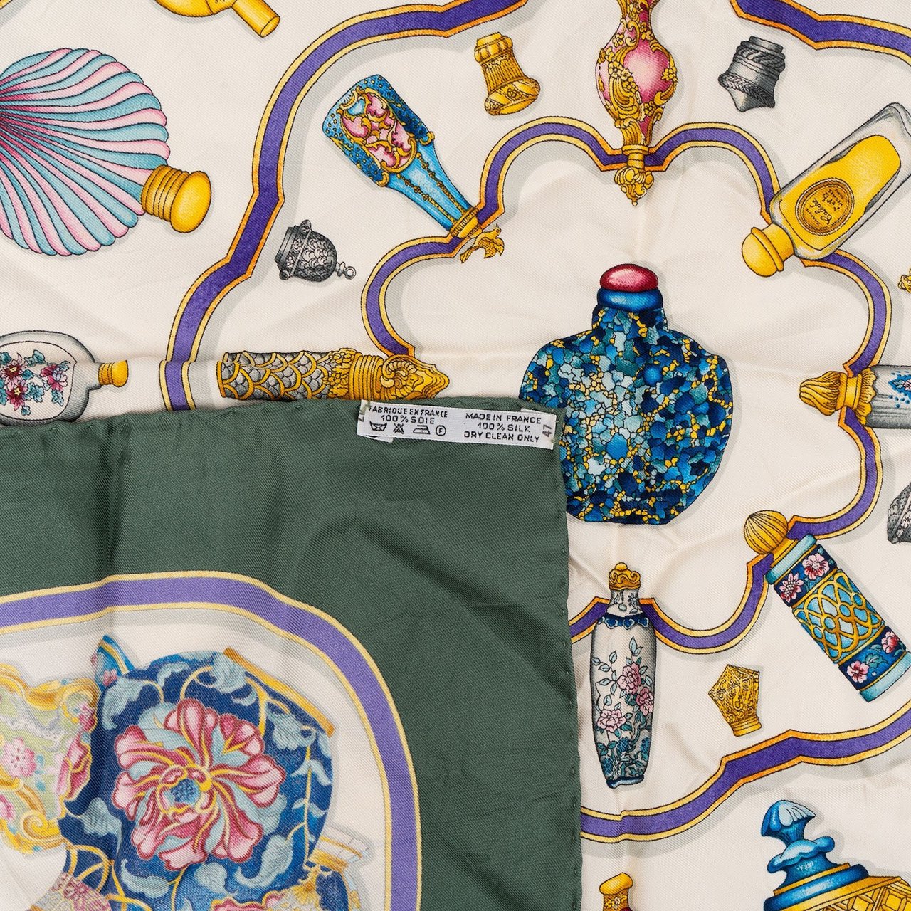 Hermès Parfums d'Hermès Silk 90 Scarf Tuch Groen