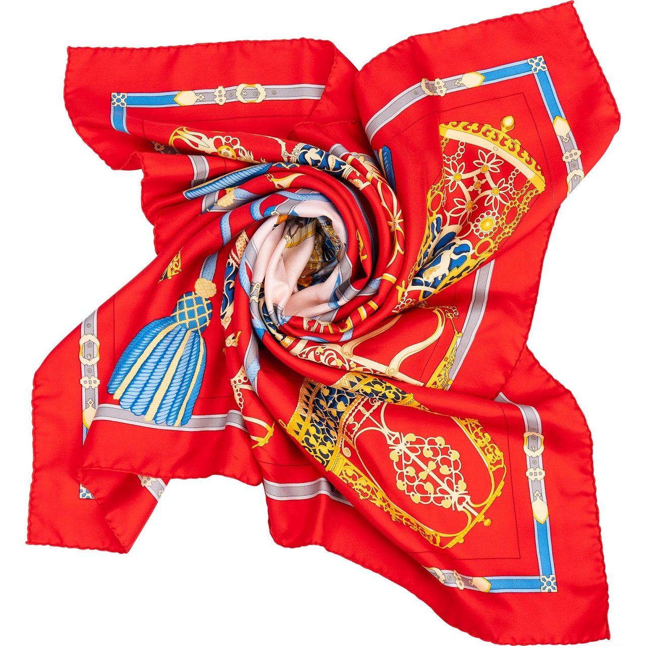 Hermès Les Muserolles Silk 90 Scarf Tuch Rood