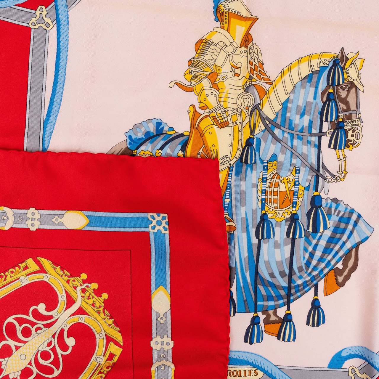 Hermès Les Muserolles Silk 90 Scarf Tuch Rood