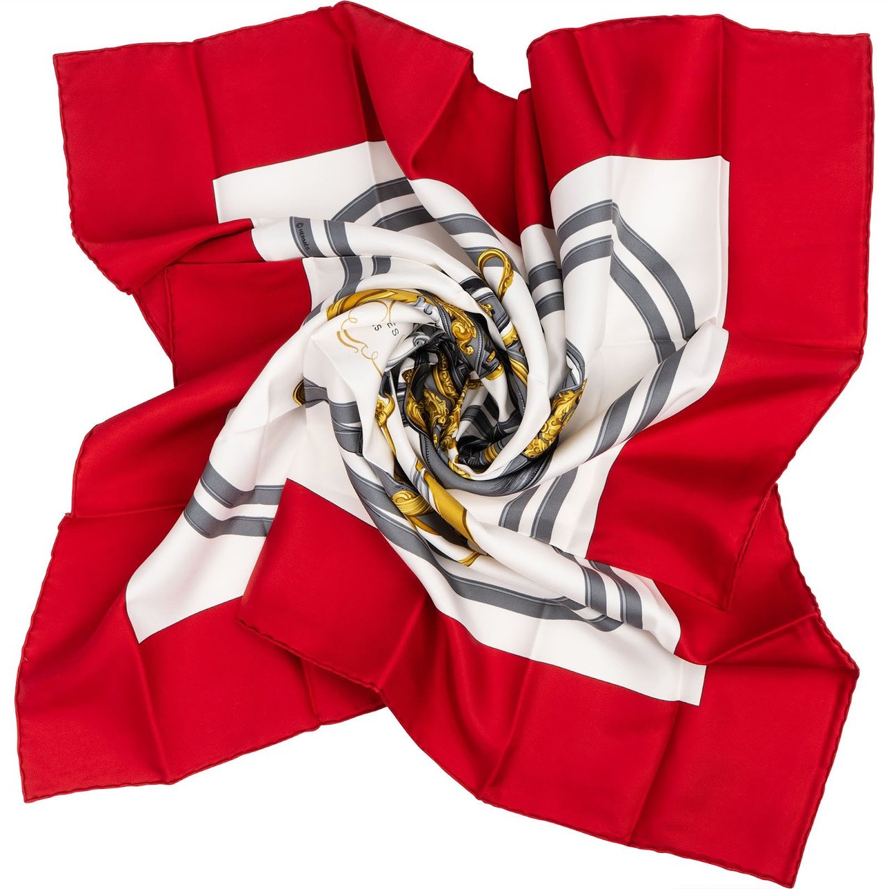 Hermès Brides de Gala Silk 90 Scarf Tuch Rood