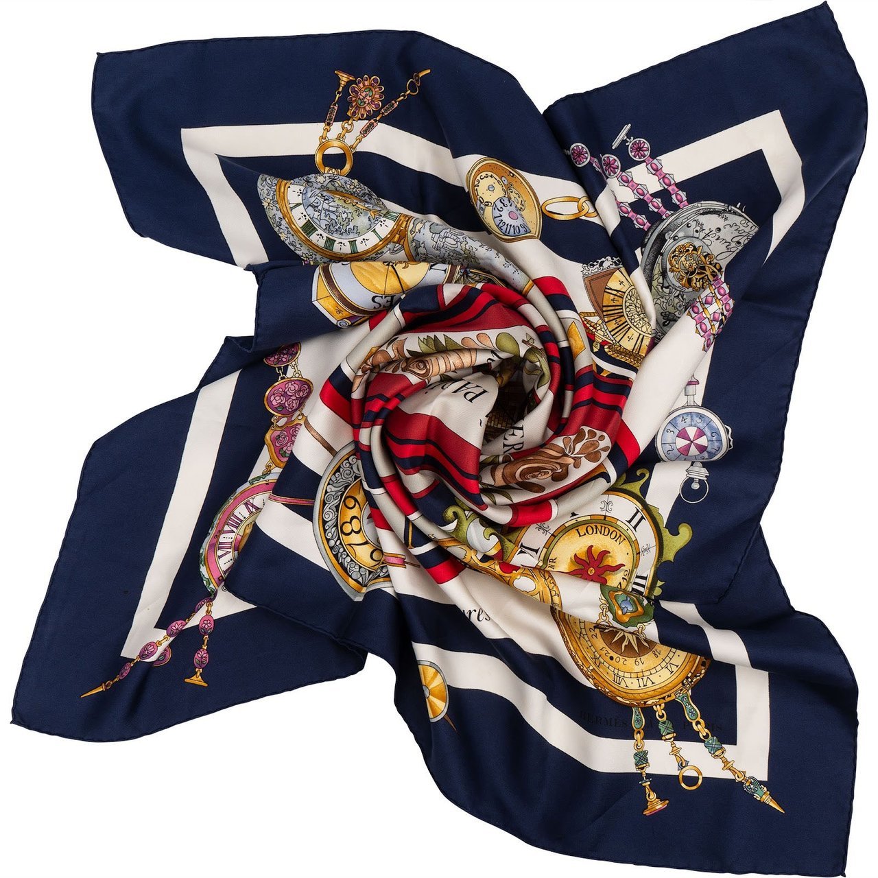 Hermès La Ronde des Heures Silk Carre 90 Scarf Tuch Divers