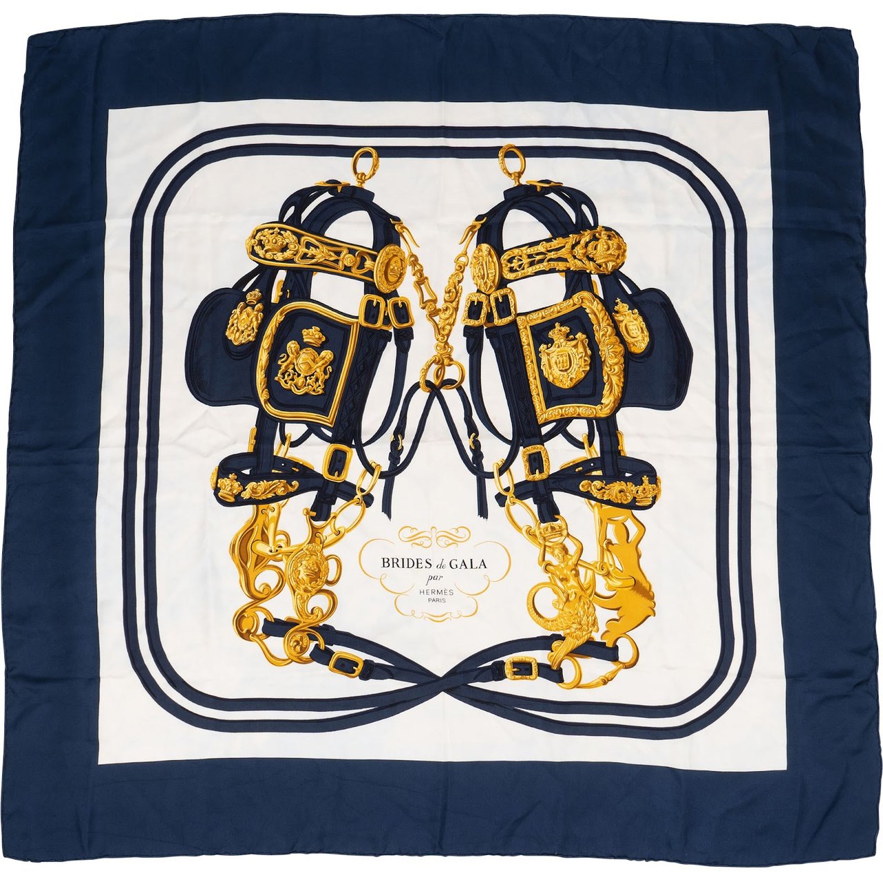 Hermès Brides de Gala Silk 90 Scarf Tuch Wit