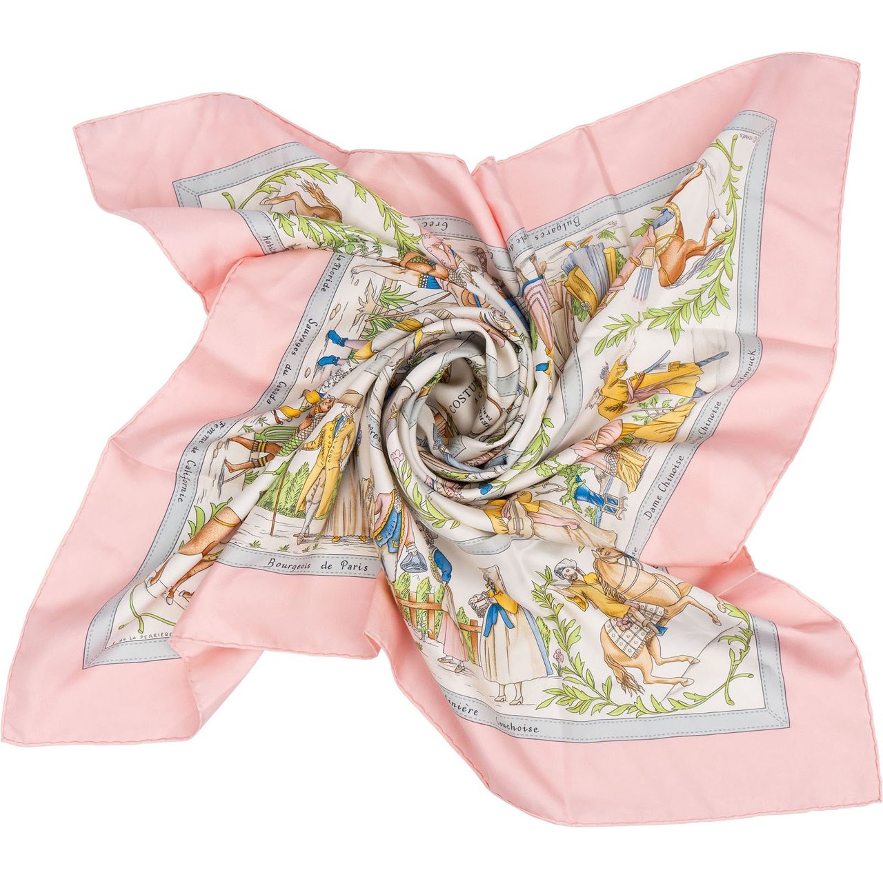 Hermès Costumes Civils Actuels Silk Carre 90 Scarf Tuch Rood