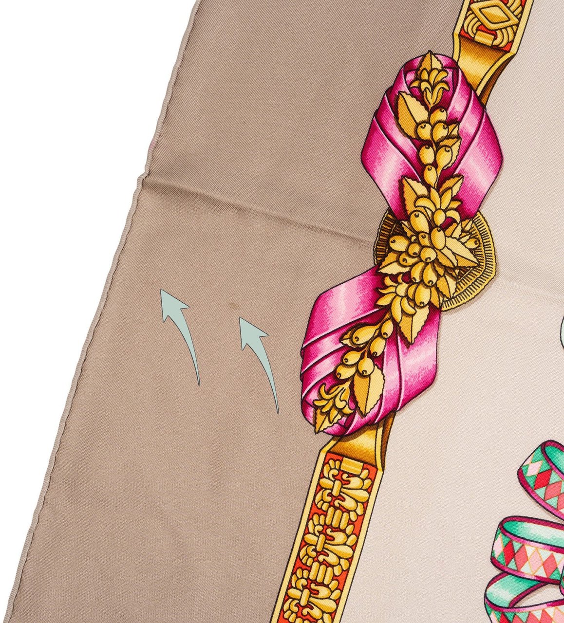 Hermès Les Rubans du Cheval Silk 90 Scarf Tuch Beige