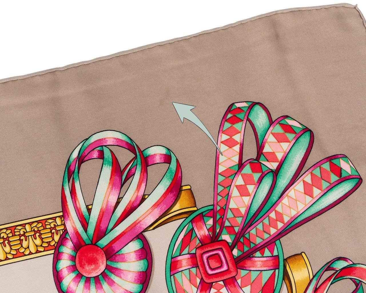 Hermès Les Rubans du Cheval Silk 90 Scarf Tuch Beige