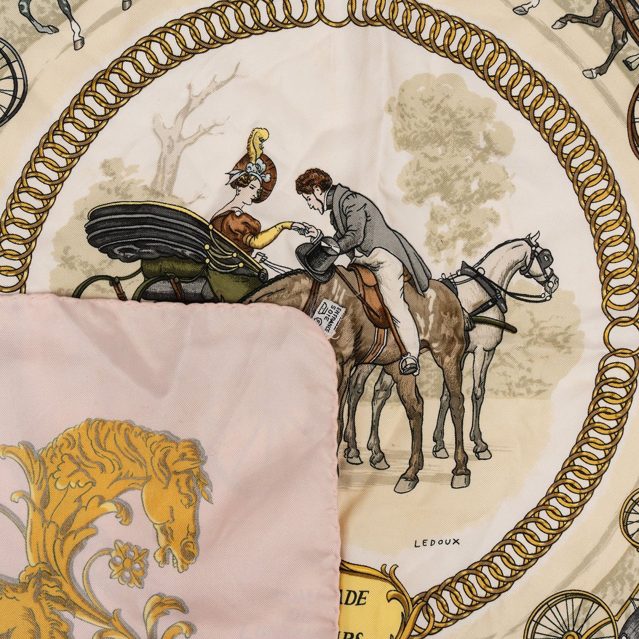 Hermès La Promenade de Longchamps Silk Carre 90 Scarf Tuch Rood