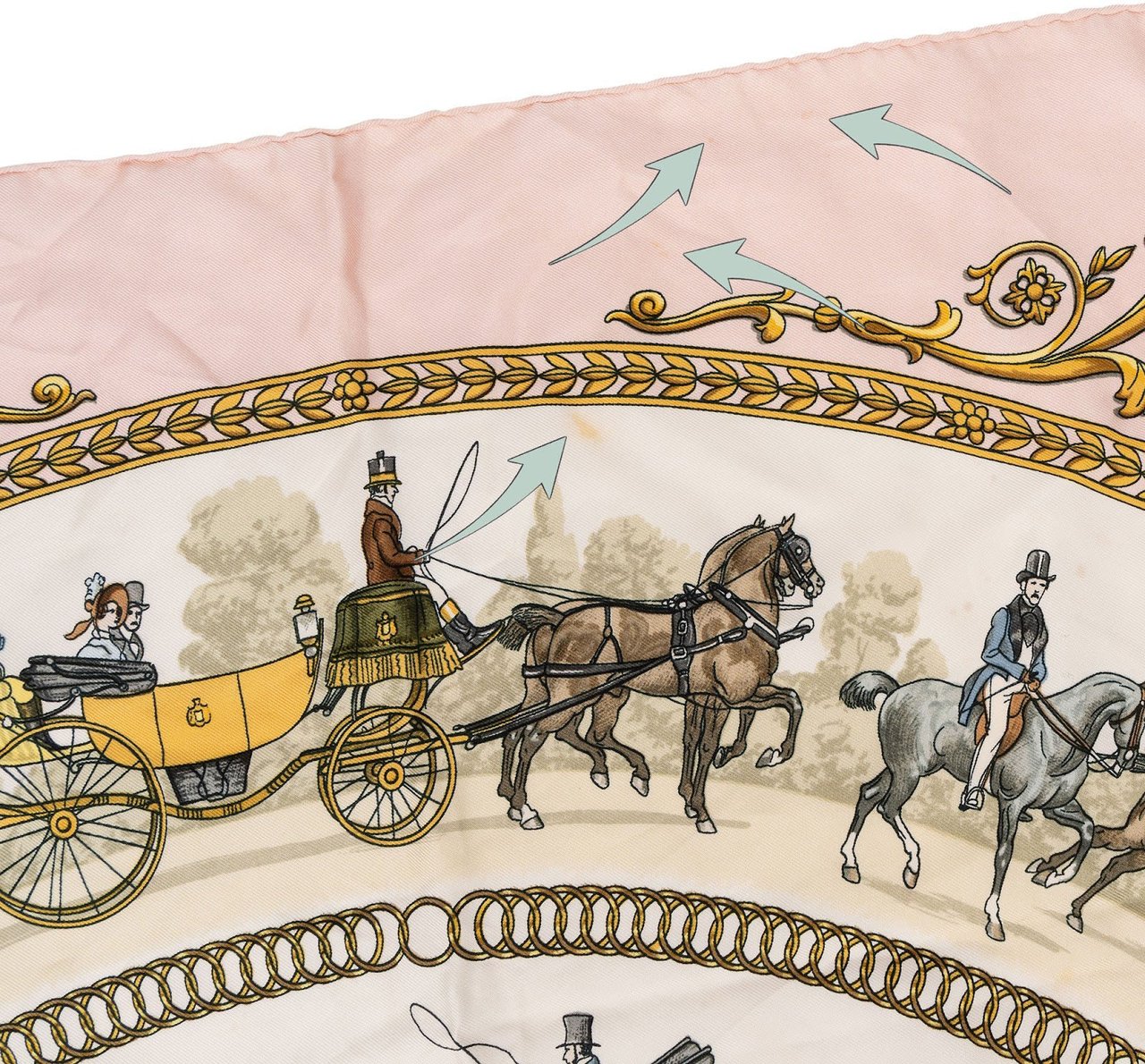 Hermès La Promenade de Longchamps Silk Carre 90 Scarf Tuch Rood
