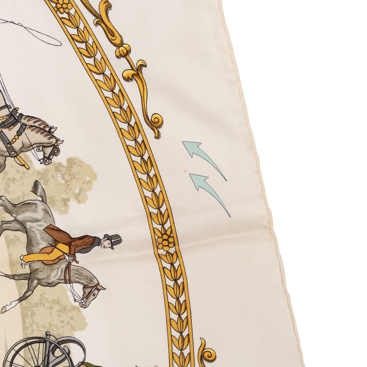 Hermès La Promenade de Longchamps Silk Carre 90 Scarf Tuch Wit