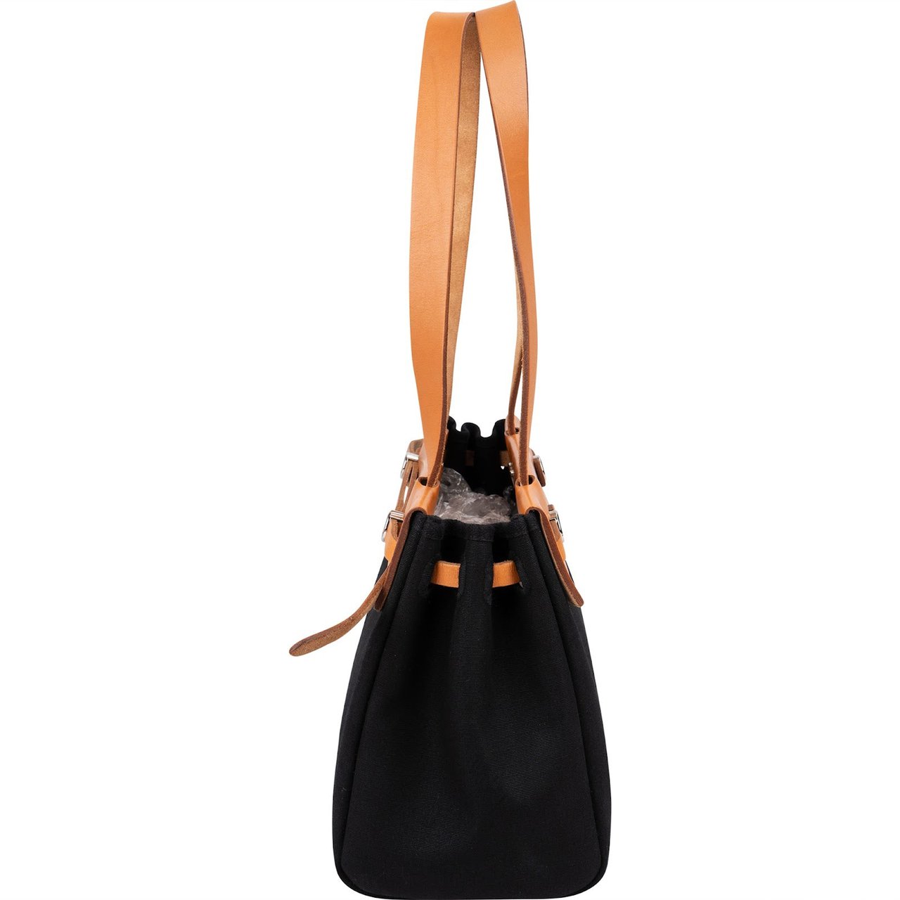 Hermès Canvas Leather Cabas PM Shoulder Bag Zwart