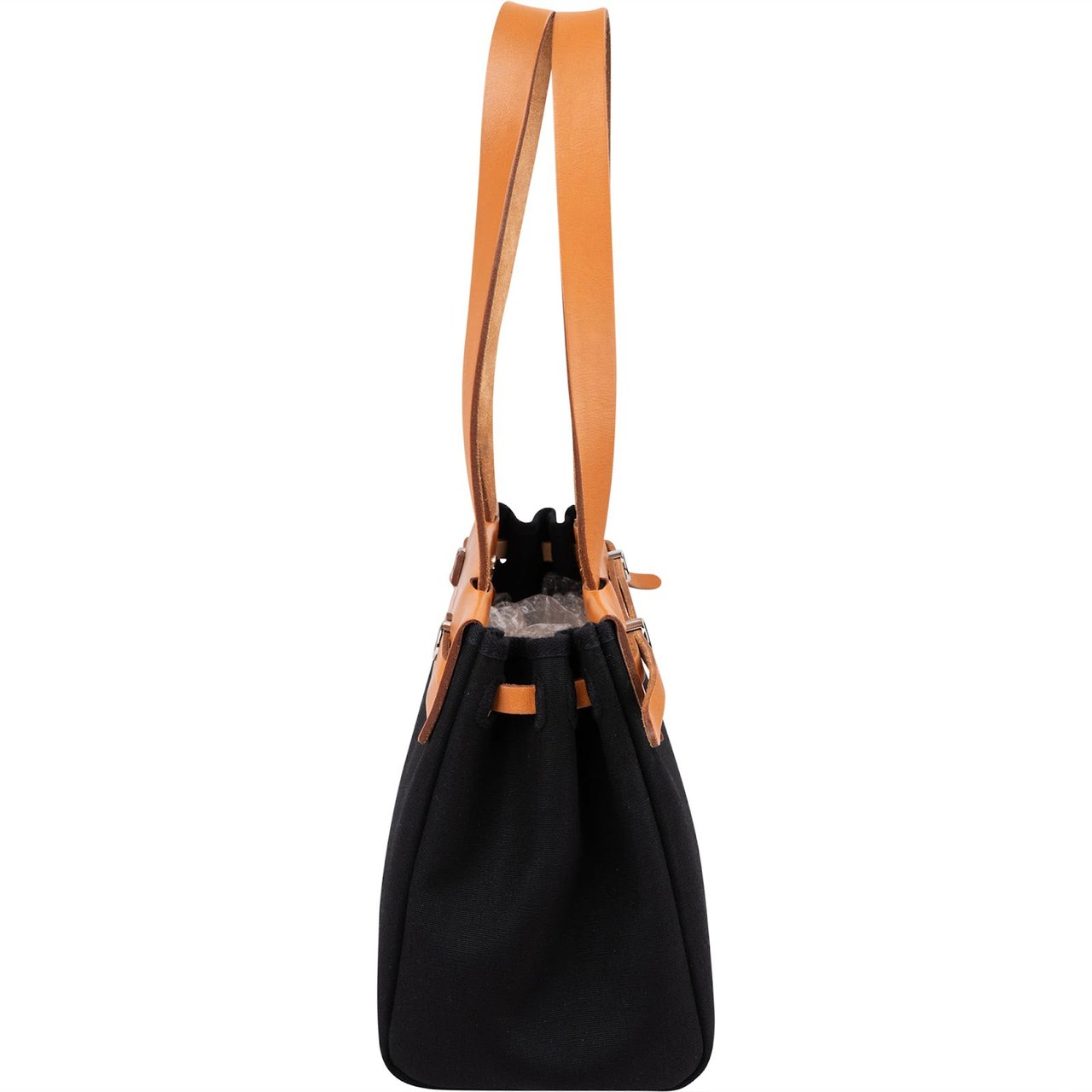Hermès Canvas Leather Cabas PM Shoulder Bag Zwart