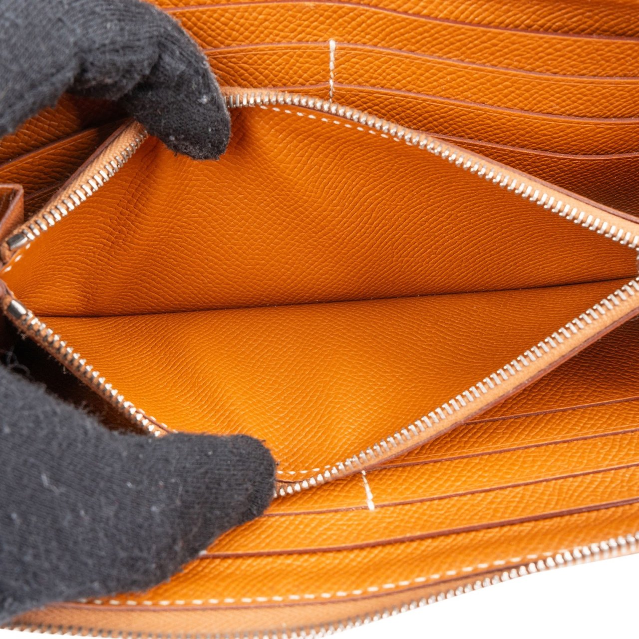 Hermès Brown Epsom Leather Azap Zippy Wallet Bruin