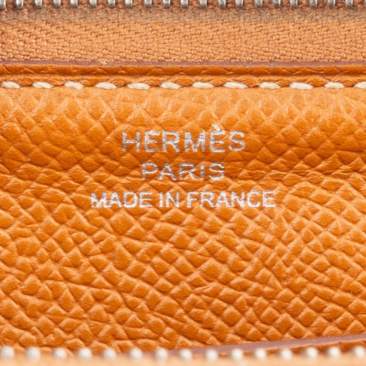 Hermès Brown Epsom Leather Azap Zippy Wallet Bruin