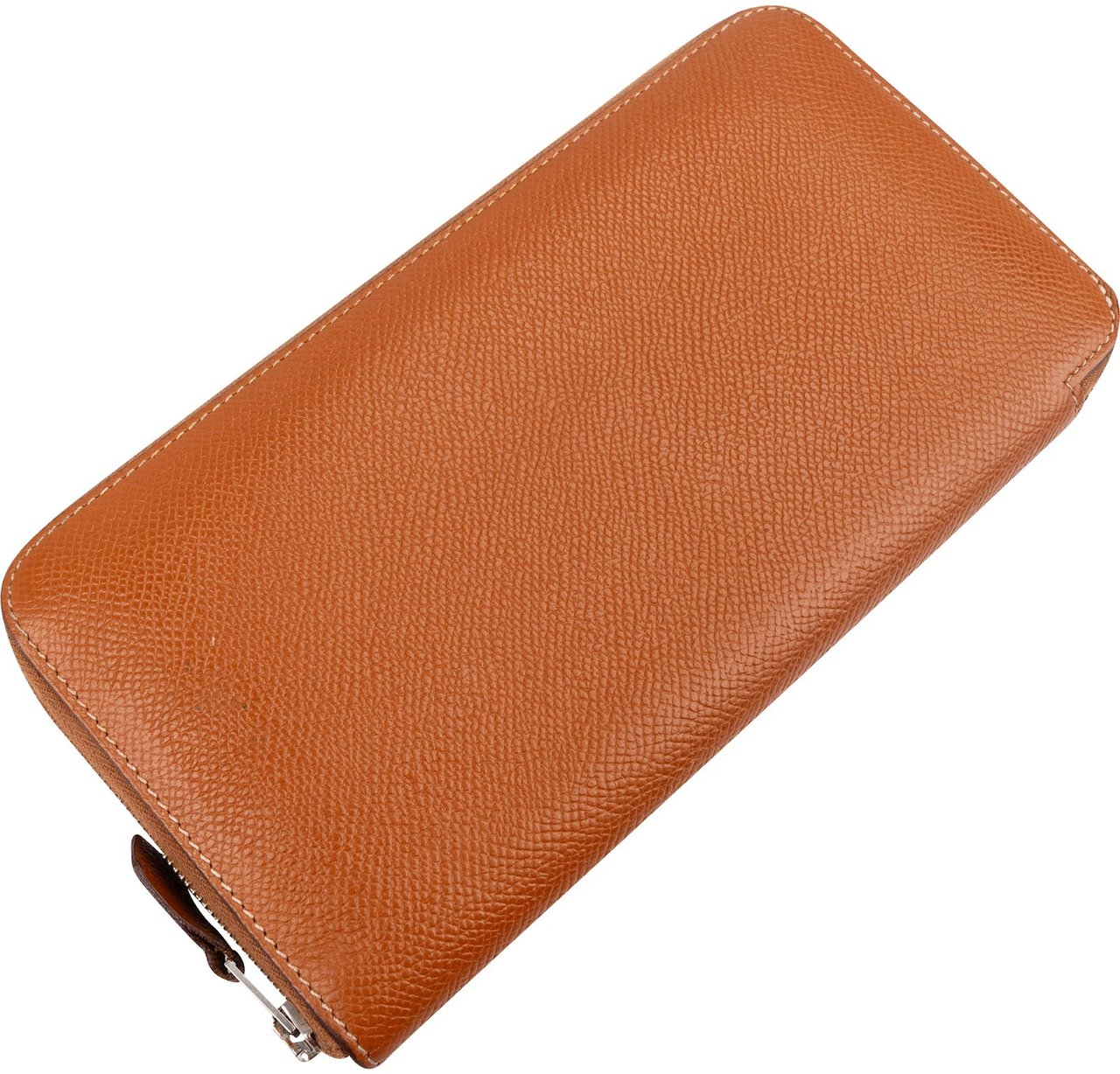 Hermès Brown Epsom Leather Azap Zippy Wallet Bruin