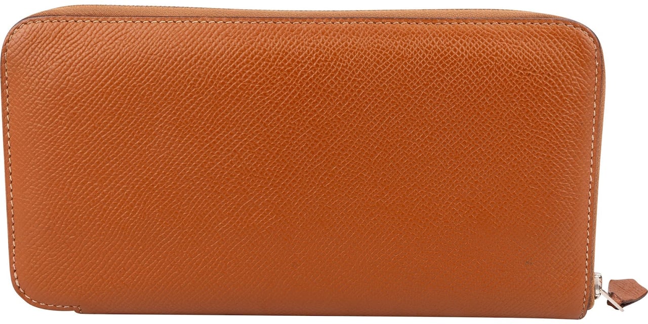 Hermès Brown Epsom Leather Azap Zippy Wallet Bruin