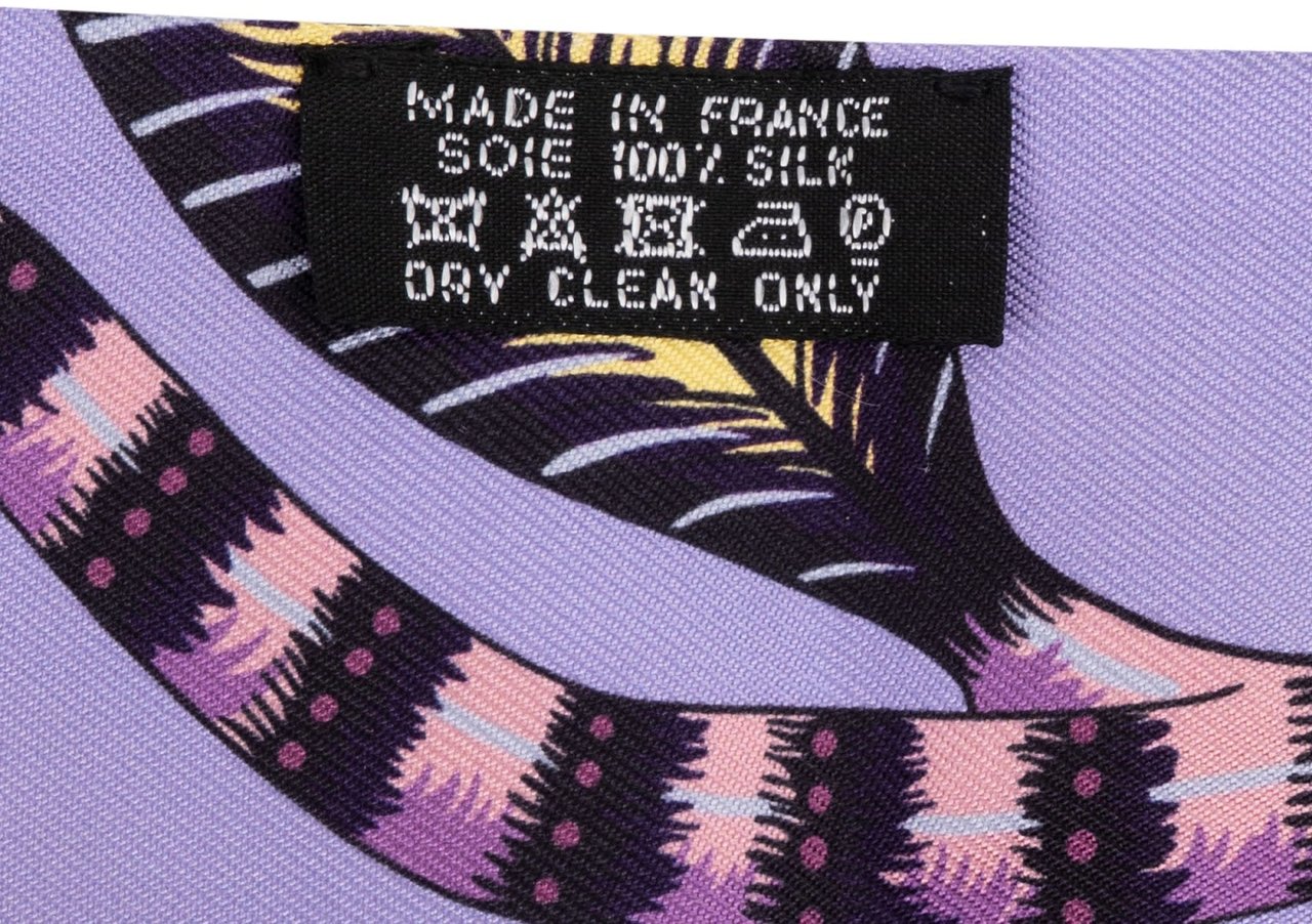 Hermès Savana Dance Silk Twilly Tuch Scarf Paars