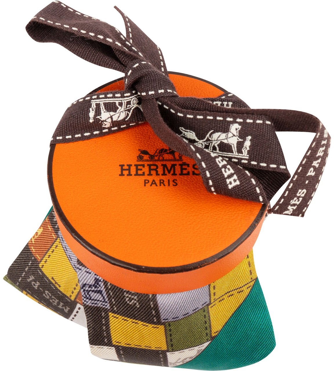 Hermès Timbres Mosaic Silk Twilly Tuch Scarf Groen