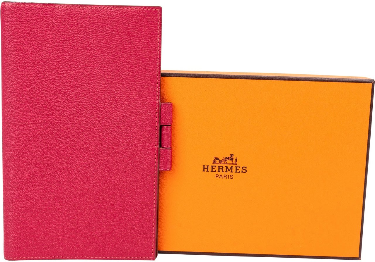 Hermès Pink Mysore Leather Agenda GM Cover Rood