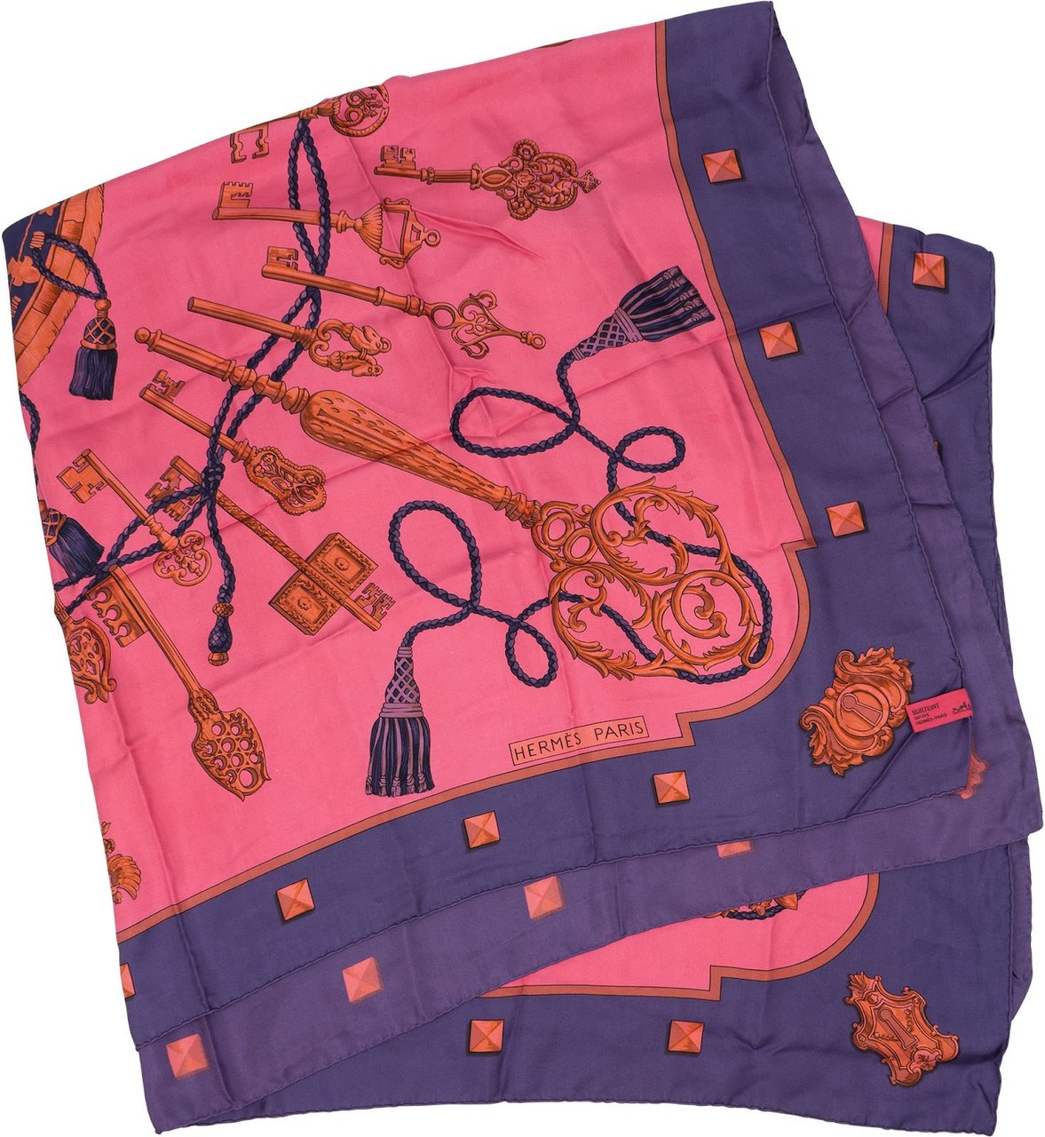 Hermès Les Clés Silk Surteint Carré 140 Tuch Scarf Rood