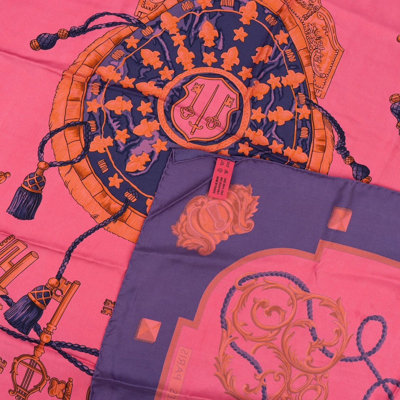 Hermès Les Clés Silk Surteint Carré 140 Tuch Scarf Rood
