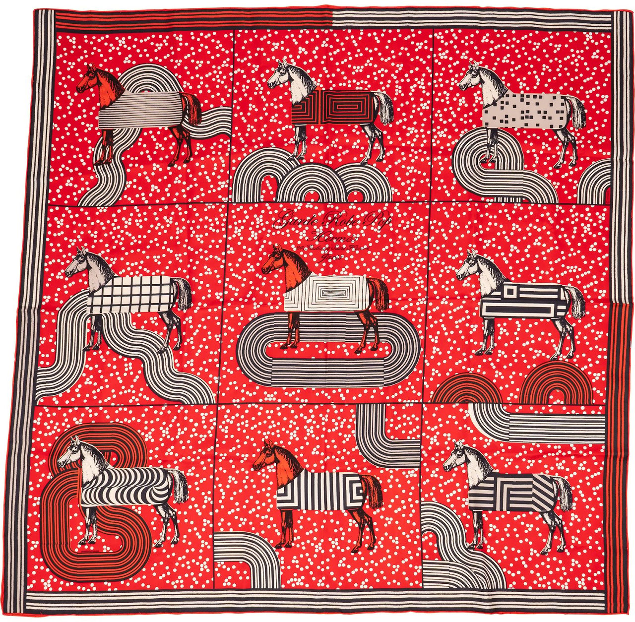 Hermès Parures de Galla Silk Carre 90 Tuch Scarf Rood