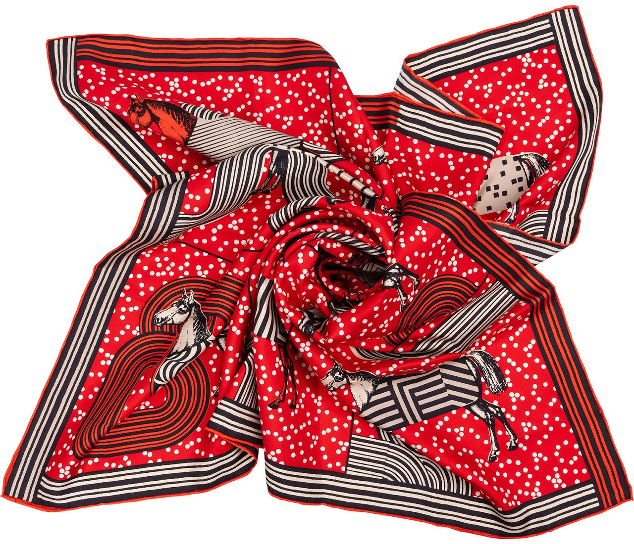 Hermès Parures de Galla Silk Carre 90 Tuch Scarf Rood