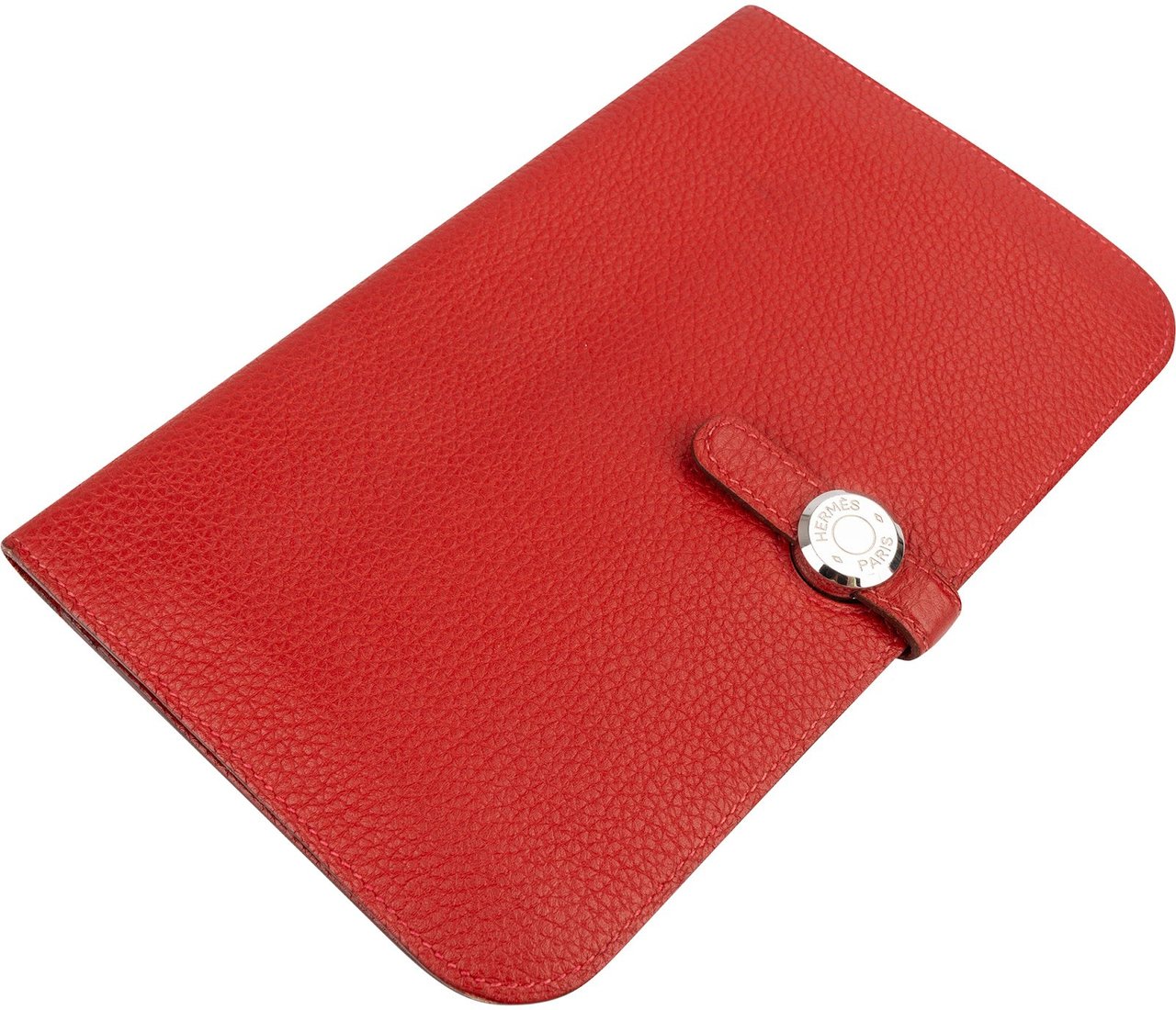 Hermès Rouge Grained Togo Leather Dogon Wallet Rood