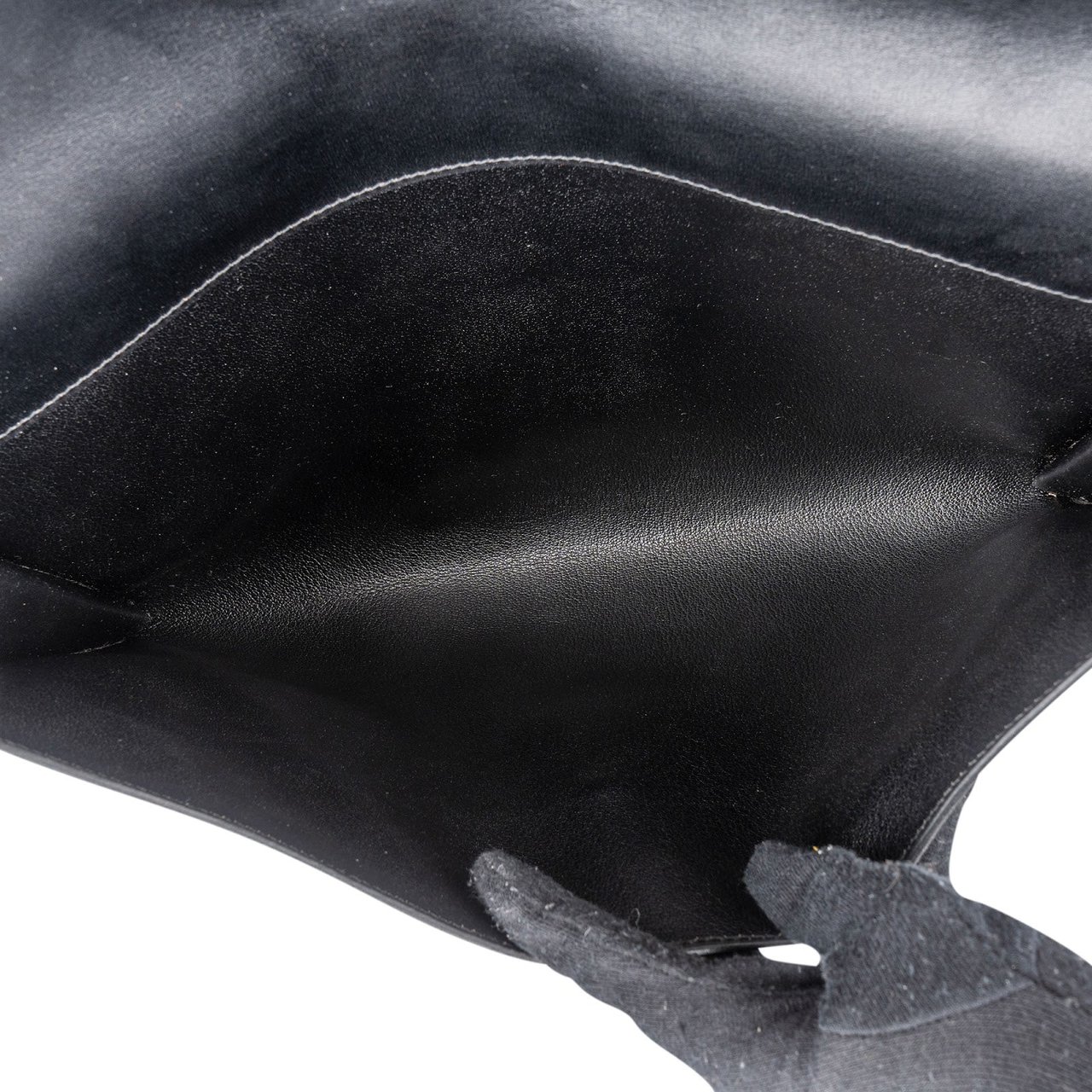 Hermès Noir Box Calfskin Rio Piano Clutch Zwart