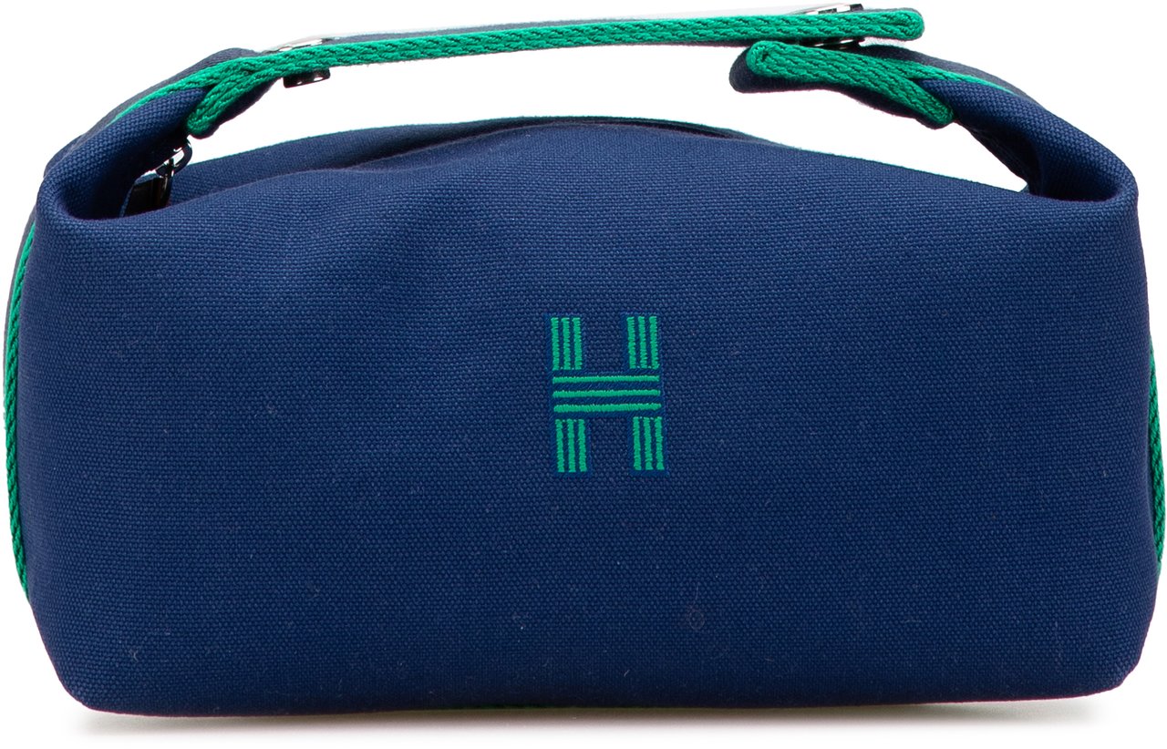 Hermès Small Toile Bride A Brac Case Blauw