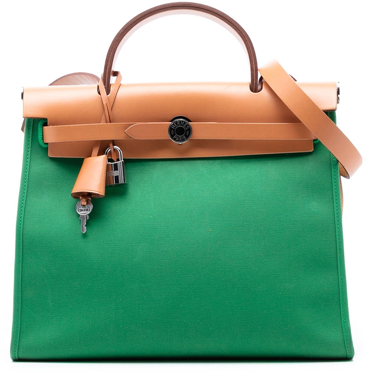 Hermès Toile Herbag Zip 31 Groen