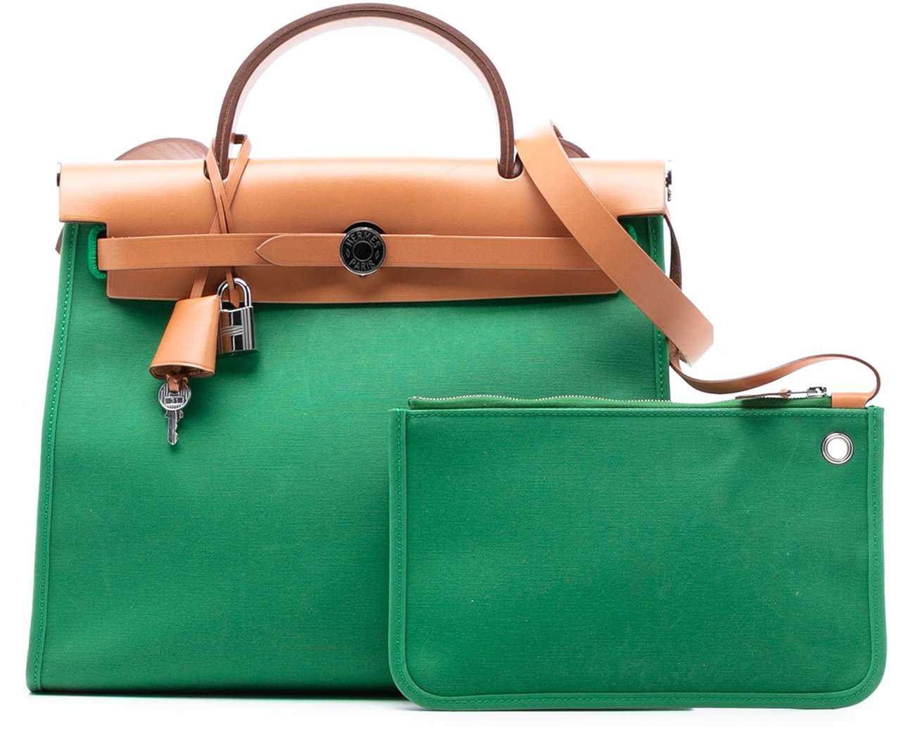 Hermès Toile Herbag Zip 31 Groen