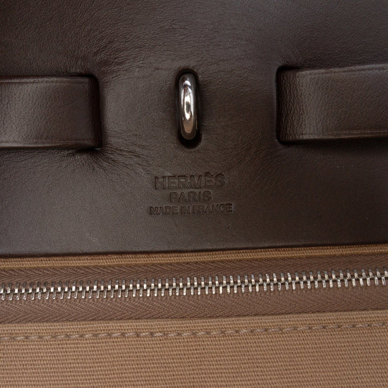 Hermès Toile Herbag Zip 39 Bruin