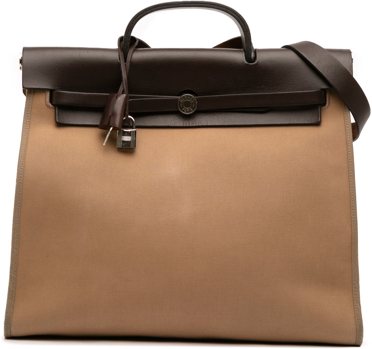 Hermès Toile Herbag Zip 39 Bruin