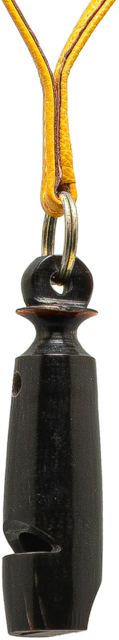 Hermès Leather Ultrasonic Dog Whistle Necklace Geel