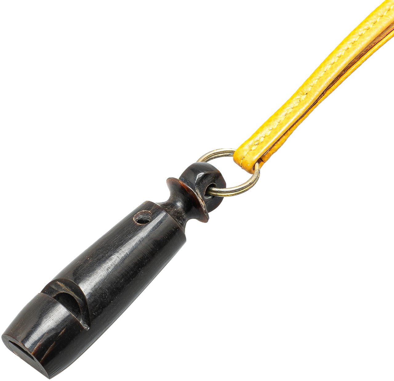 Hermès Leather Ultrasonic Dog Whistle Necklace Geel