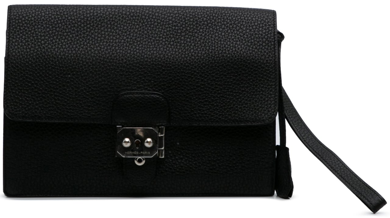 Hermès Togo Jet Pochette Clutch Zwart