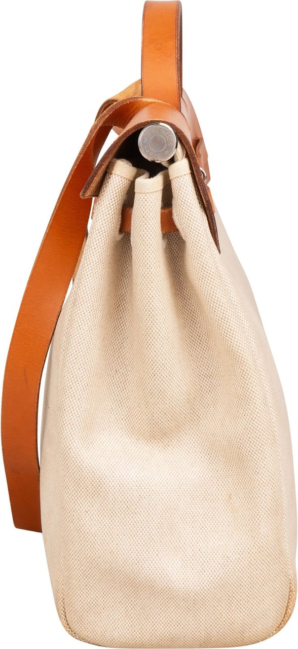 Hermès Classic Cotton Herbag 39 Shoulder Handbag Beige