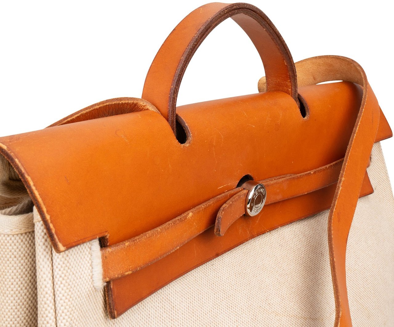 Hermès Classic Cotton Herbag 39 Shoulder Handbag Beige