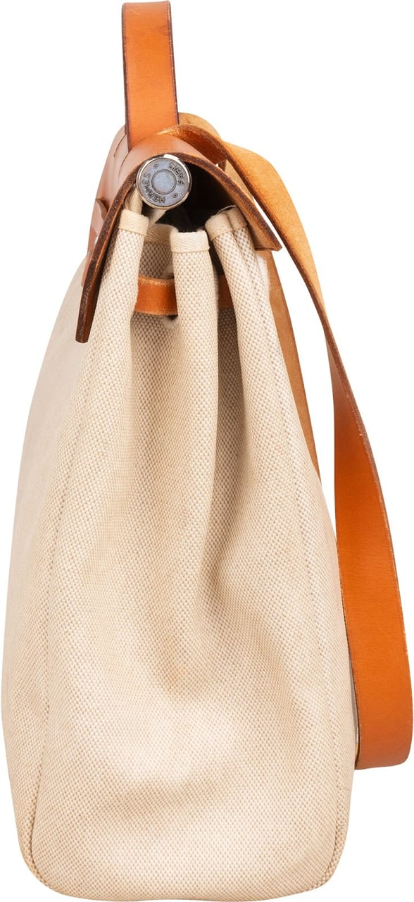 Hermès Classic Cotton Herbag 39 Shoulder Handbag Beige
