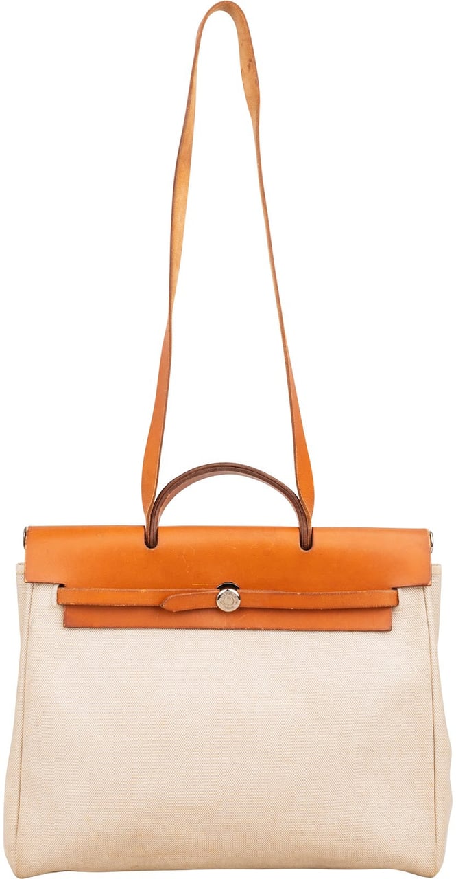 Hermès Classic Cotton Herbag 39 Shoulder Handbag Beige