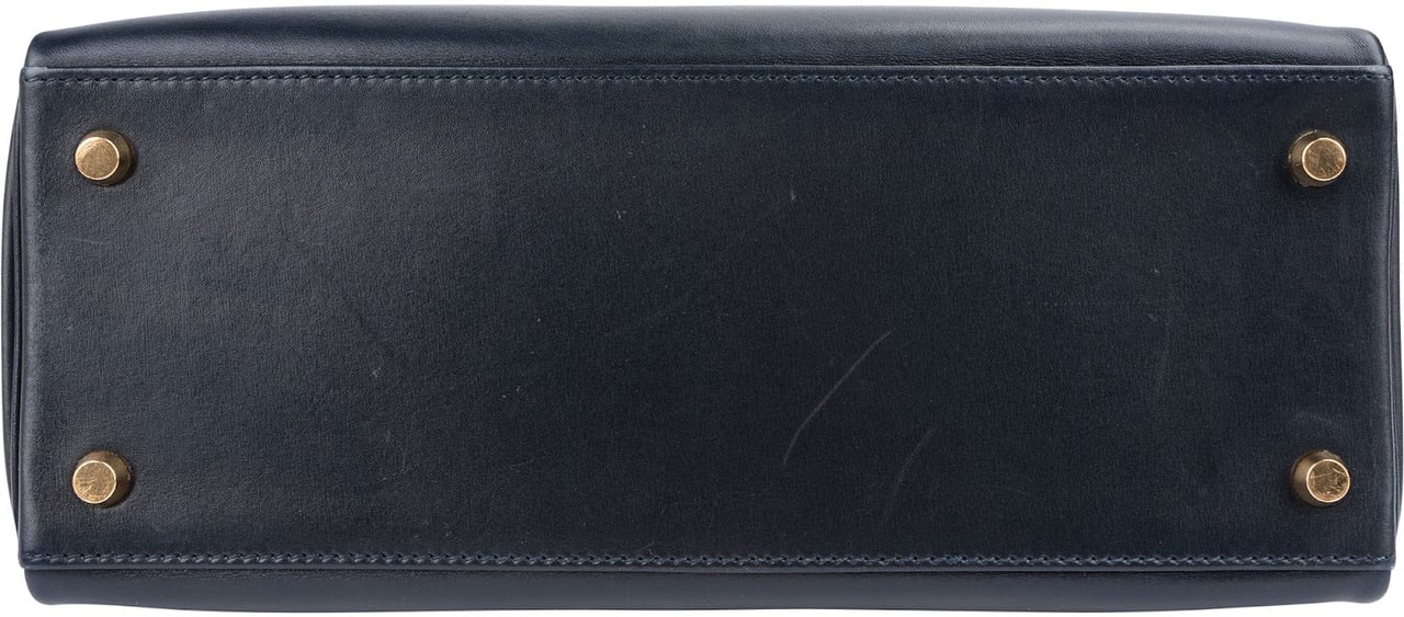 Hermès Blue Boxcalf Leather Kelly 28 Handbag Navy
