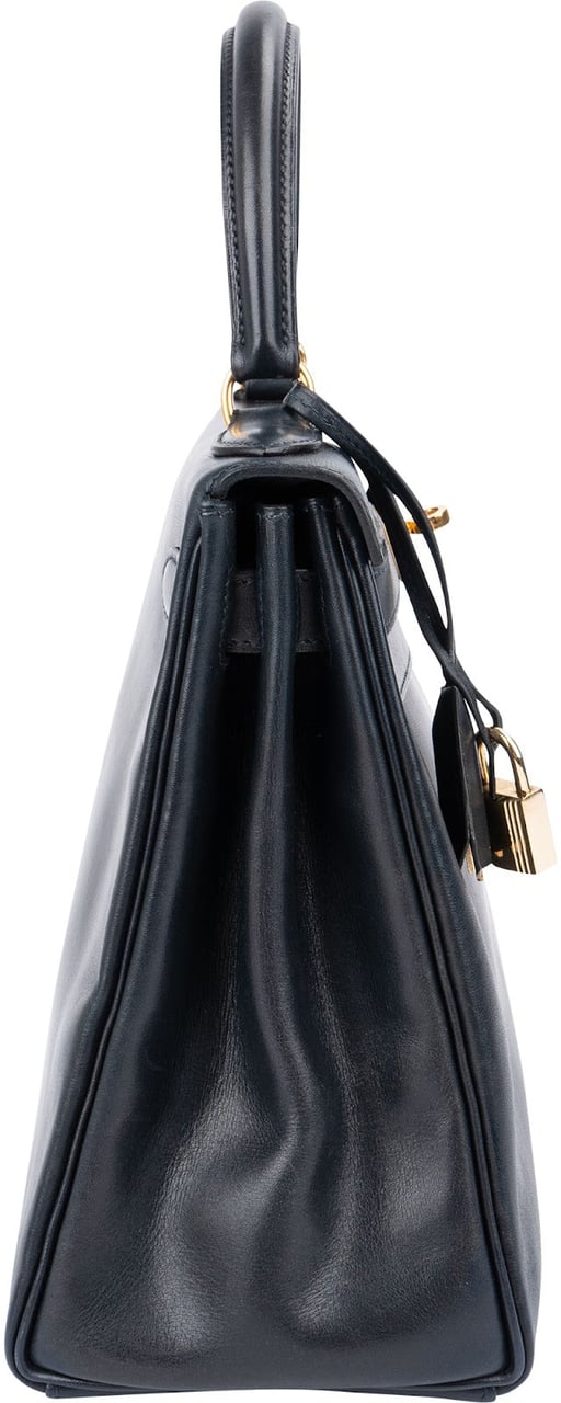 Hermès Blue Boxcalf Leather Kelly 28 Handbag Navy