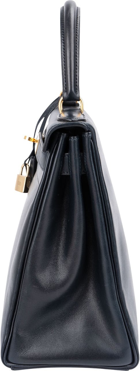 Hermès Blue Boxcalf Leather Kelly 28 Handbag Navy