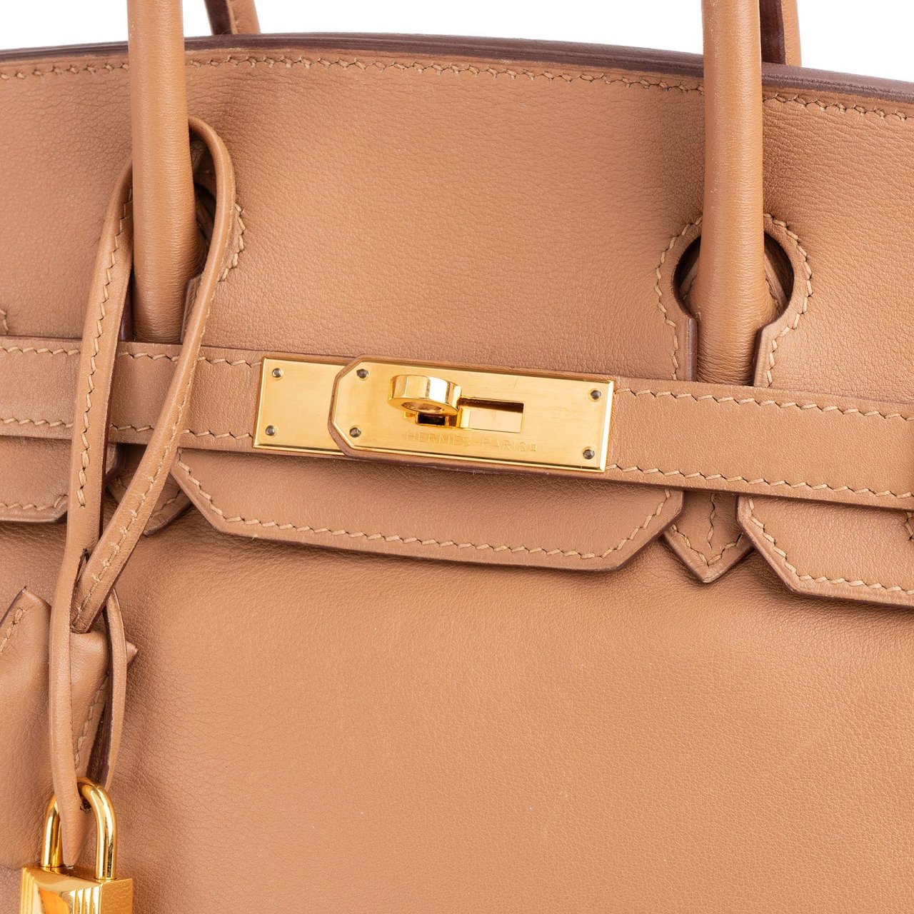Hermès Natural Swift Leather Birkin 30 Handbag Bruin