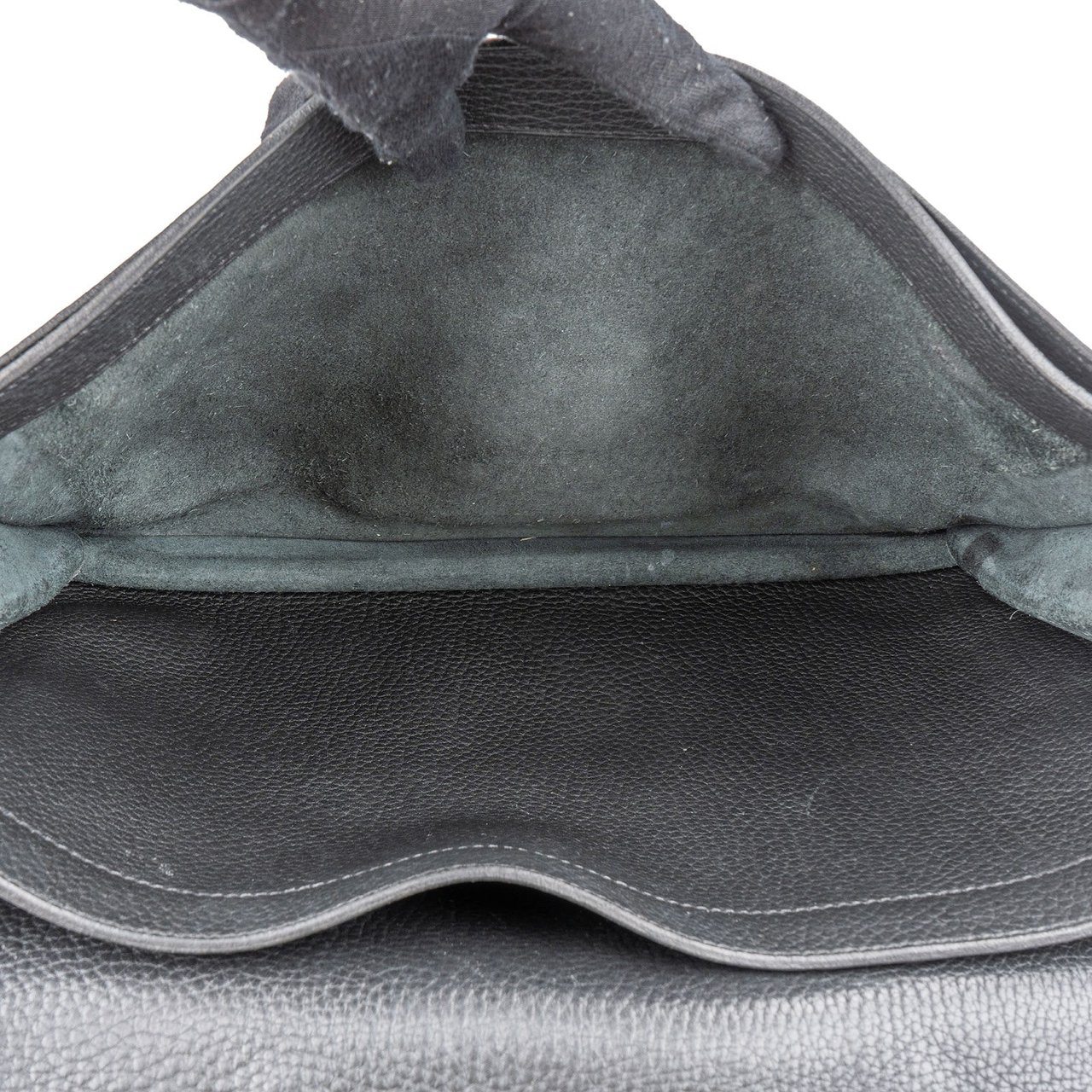 Hermès Noir Grained Fjord Leather Sac à Dépêches Business Handbag Zwart