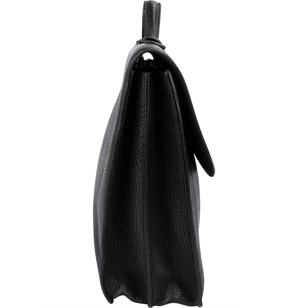 Hermès Noir Grained Fjord Leather Sac à Dépêches Business Handbag Zwart