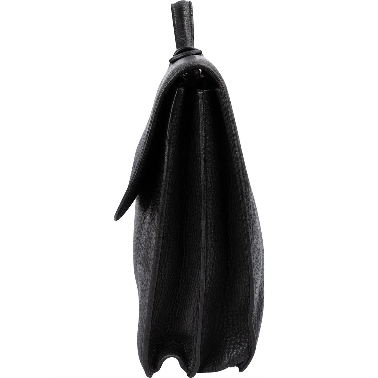 Hermès Noir Grained Fjord Leather Sac à Dépêches Business Handbag Zwart