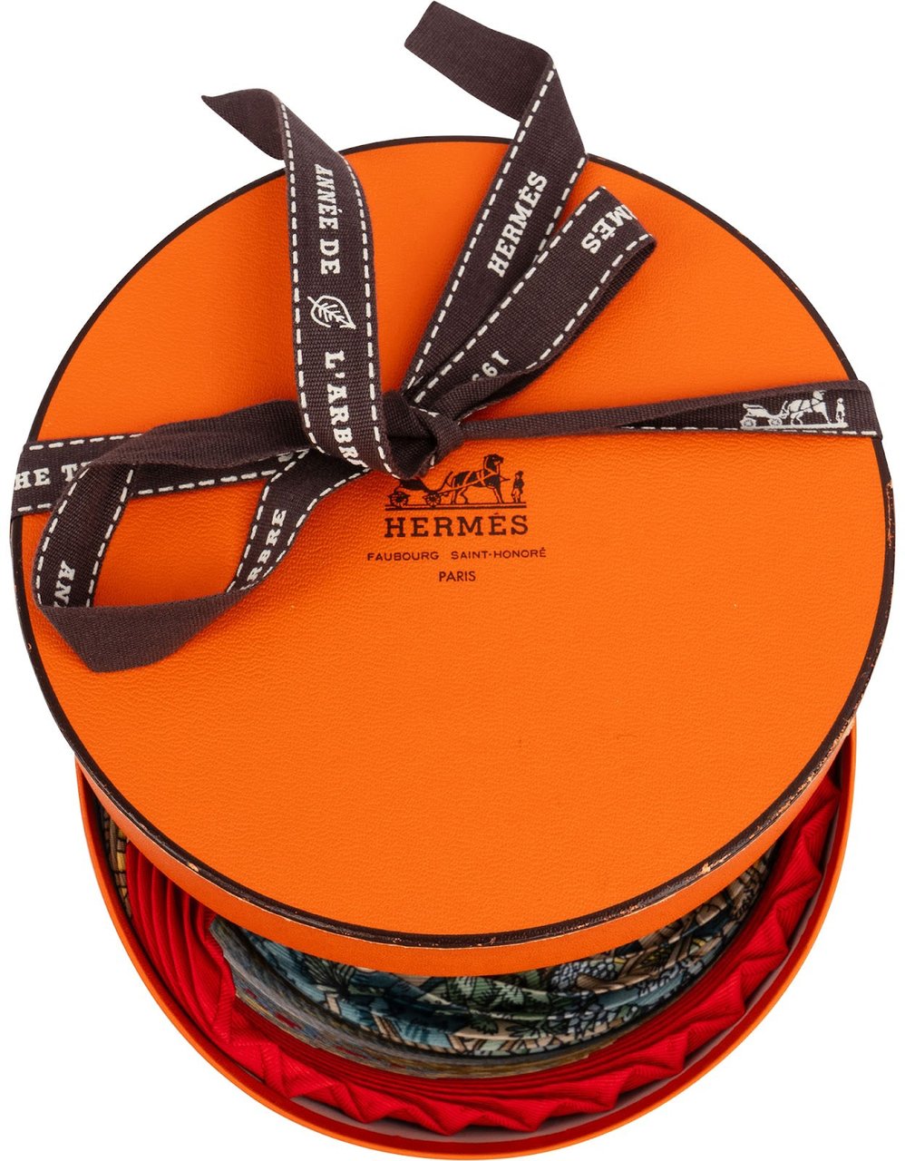 Hermès L'Atlantide Plisse Silk Tuch Scarf Rood